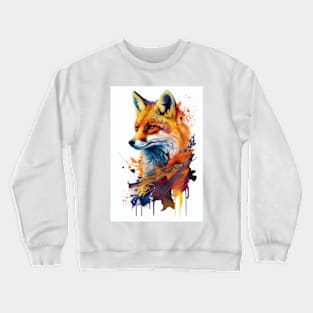 Colorful Fox: Adorable and Cute Wildlife Animals in Vibrant Colors Crewneck Sweatshirt